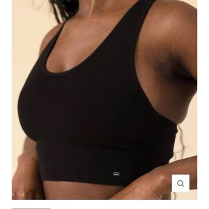 Seamless Merino Wool Black Racerback Bra for Women-